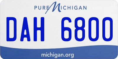 MI license plate DAH6800