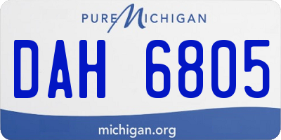 MI license plate DAH6805