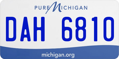 MI license plate DAH6810