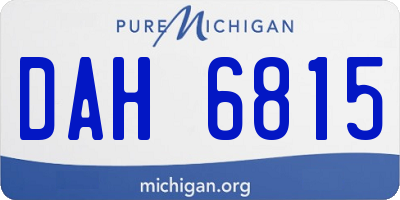 MI license plate DAH6815
