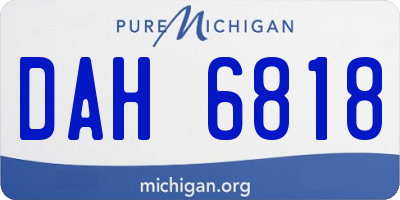 MI license plate DAH6818