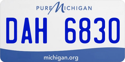 MI license plate DAH6830