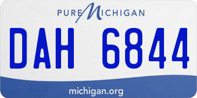 MI license plate DAH6844