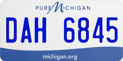 MI license plate DAH6845