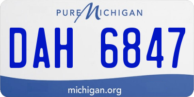 MI license plate DAH6847