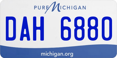 MI license plate DAH6880