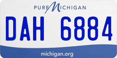 MI license plate DAH6884