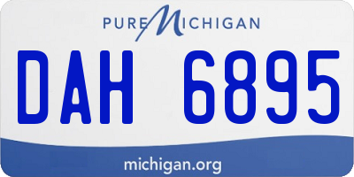MI license plate DAH6895