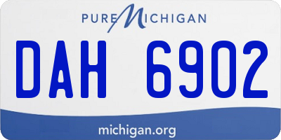 MI license plate DAH6902