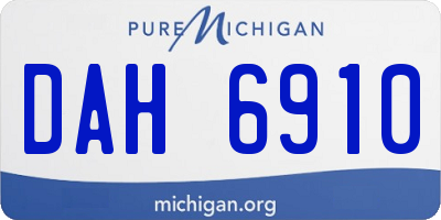 MI license plate DAH6910
