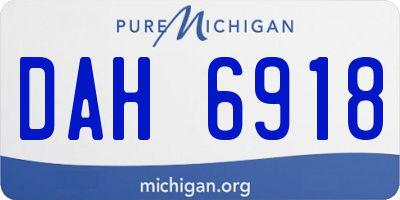 MI license plate DAH6918