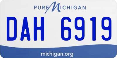 MI license plate DAH6919