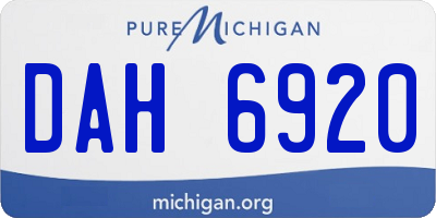 MI license plate DAH6920