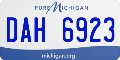 MI license plate DAH6923