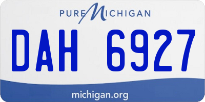 MI license plate DAH6927