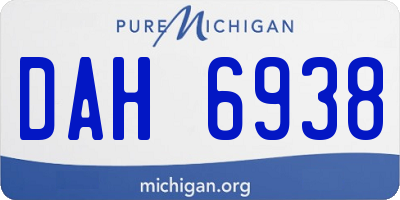 MI license plate DAH6938