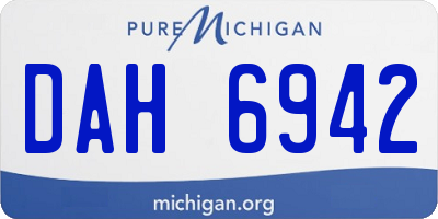 MI license plate DAH6942