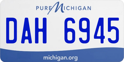 MI license plate DAH6945