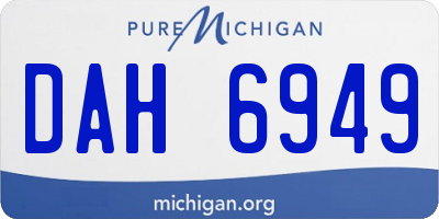MI license plate DAH6949