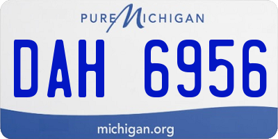 MI license plate DAH6956