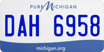 MI license plate DAH6958