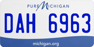MI license plate DAH6963