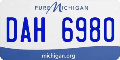 MI license plate DAH6980