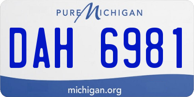 MI license plate DAH6981