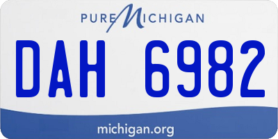 MI license plate DAH6982