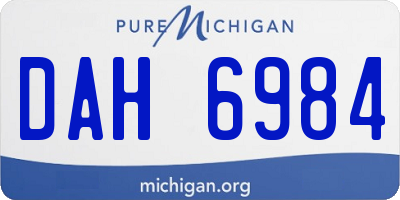 MI license plate DAH6984