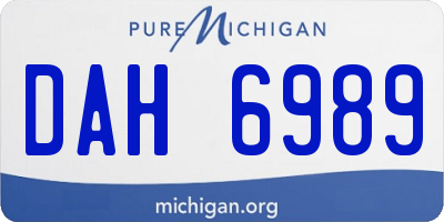 MI license plate DAH6989