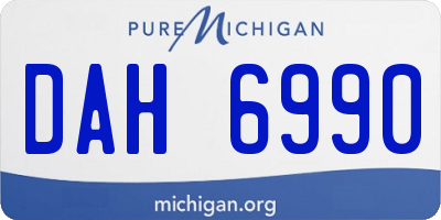 MI license plate DAH6990