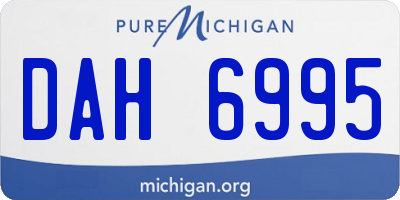 MI license plate DAH6995