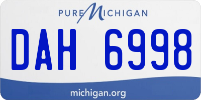 MI license plate DAH6998