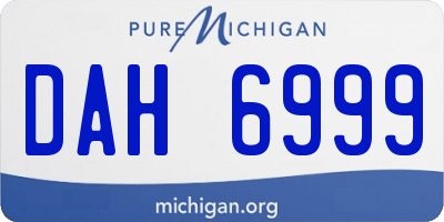 MI license plate DAH6999