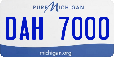 MI license plate DAH7000