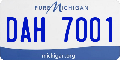 MI license plate DAH7001