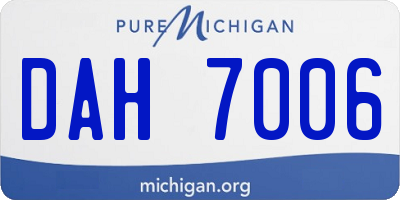 MI license plate DAH7006