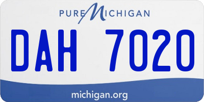 MI license plate DAH7020