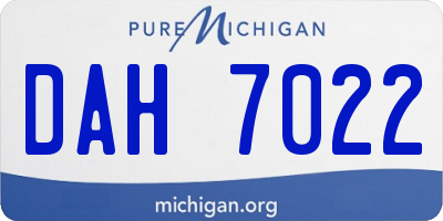 MI license plate DAH7022