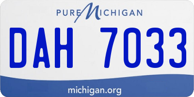 MI license plate DAH7033