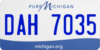 MI license plate DAH7035