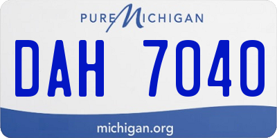 MI license plate DAH7040