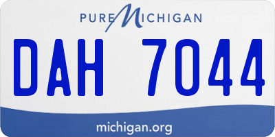 MI license plate DAH7044