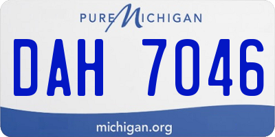 MI license plate DAH7046