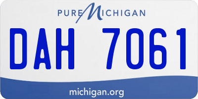 MI license plate DAH7061