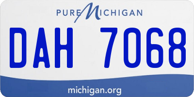 MI license plate DAH7068