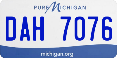 MI license plate DAH7076