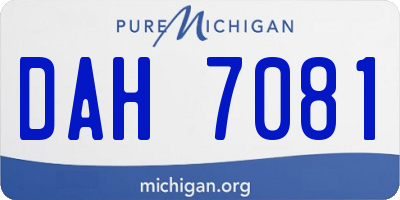 MI license plate DAH7081