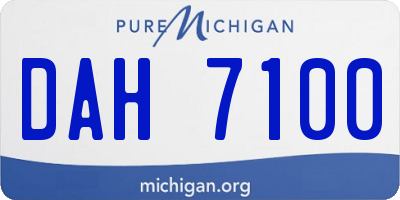 MI license plate DAH7100